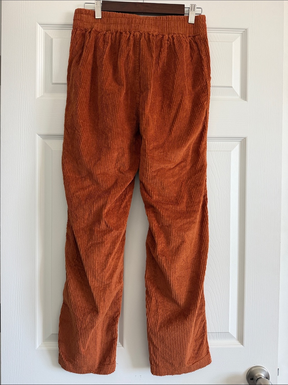 PACT Women’s Classic Corduroy Peg Pants Organic Cotton Rust Orange Medium - Picture 3 of 5
